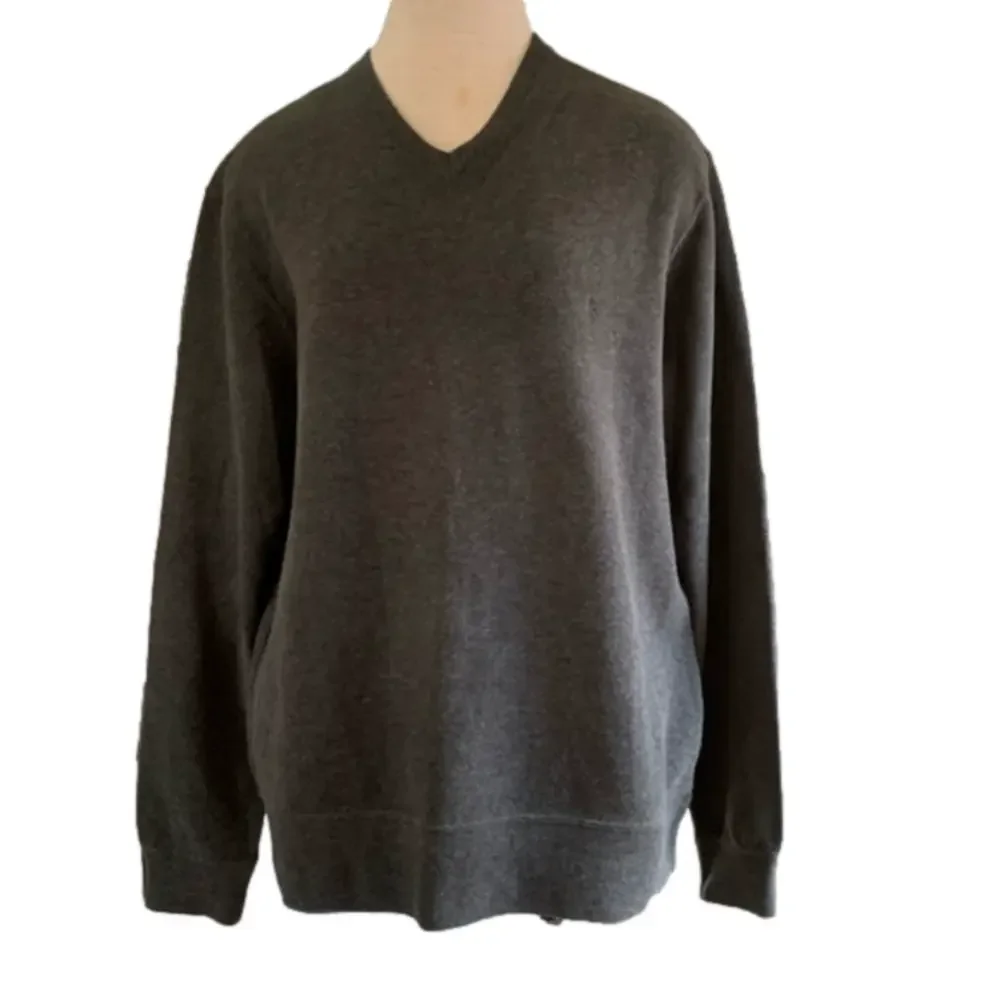 Polo by Ralph Lauren grey vneck 100% cotton sweater/sweatshirt sz M
